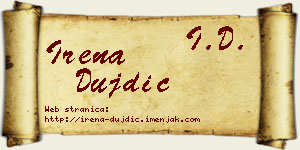 Irena Dujdić vizit kartica